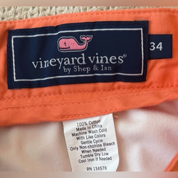 Vineyard Vines Coral Flat Front Shorts - Picture 3 of 3